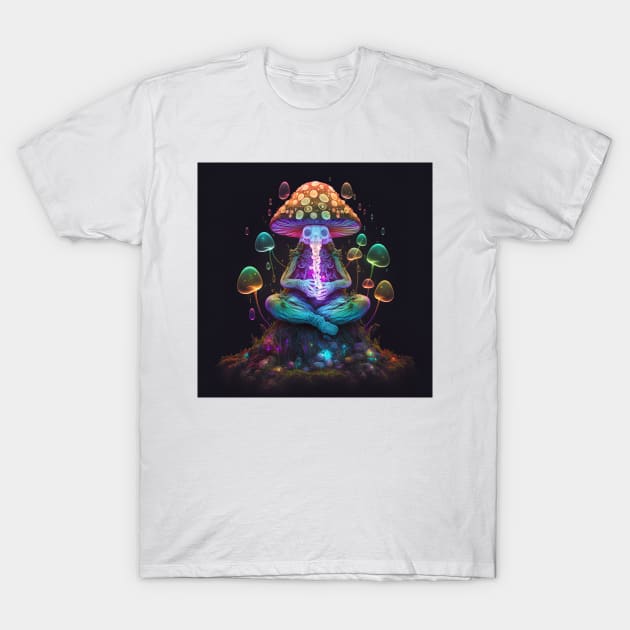 The meditating mushroom spirit T-Shirt by Neurotic